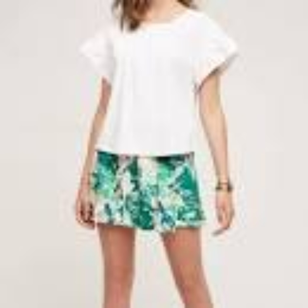 Elevenses Misses Kadu Green Abstract Skort Pleated shorts Swing Skort A